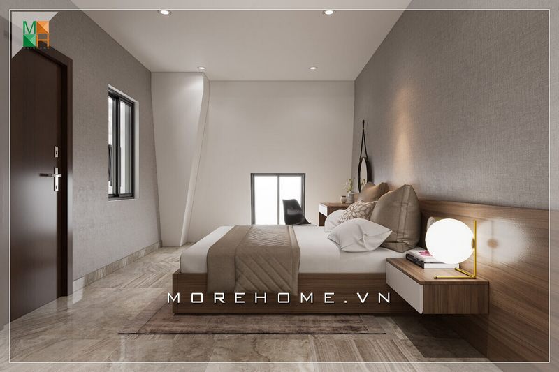 Mẫu thiết kế phòng ngủ nhà phố hiện đại tao nhã và sang trọng.